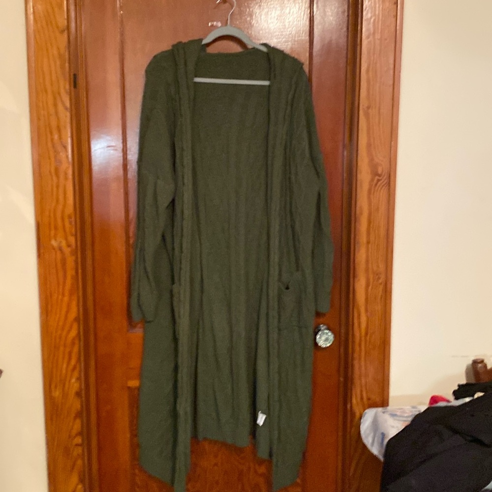 Womens XXXXXL Long cardigan. Olive green. Brand new without tags.